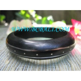 Black Wooden Bangles with Steel Fashion